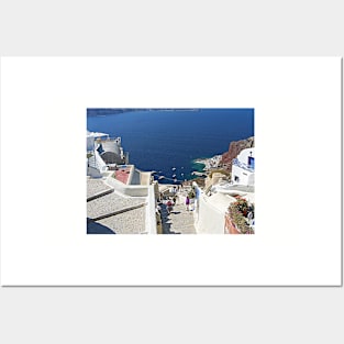 Santorini Caldera from Fira III Posters and Art